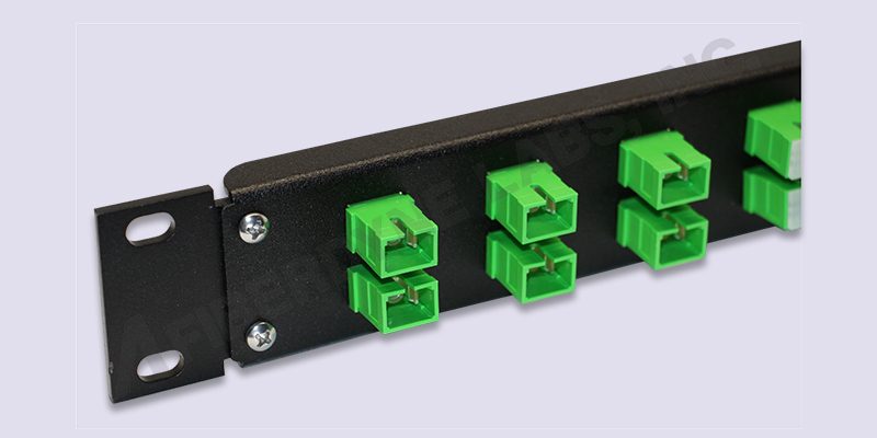 1U Fiber Adapter Panel SC/APC Close Up Front View