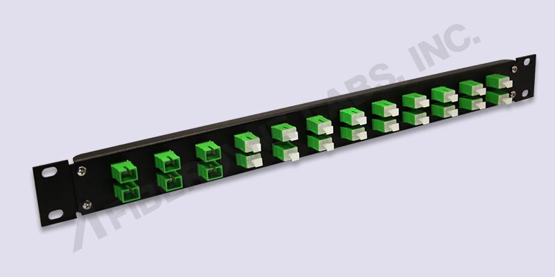 1U Fiber Adapter Panel SC/APC Front View
