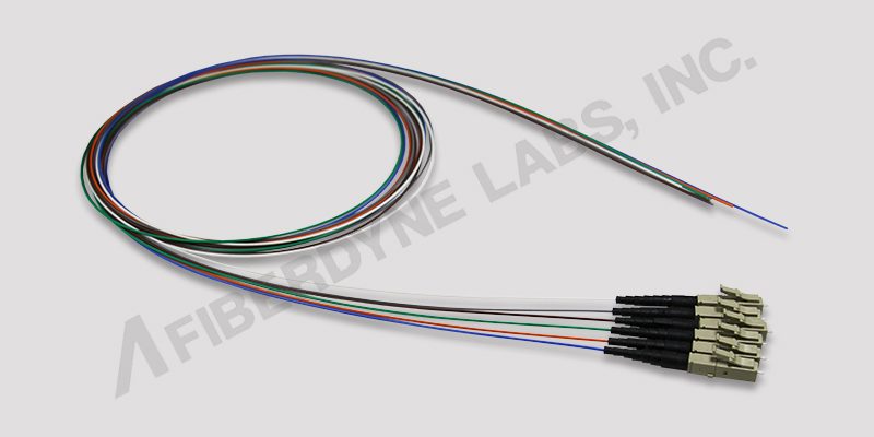 62.5/125 OM1 6 Pack, Color Coded, 900um Pigtail Assemblies, 6 Fiber Multimode 900 Micron LC-Pigtail