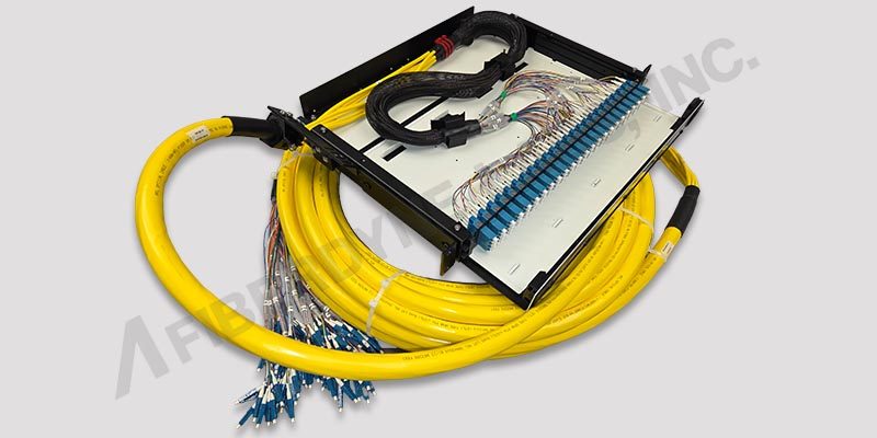 FiberPass HD 96-Port LC Preloaded 1RU Termination Box Side View