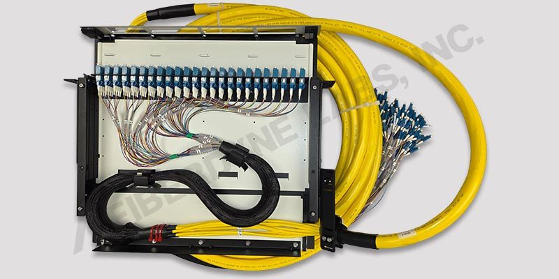 FiberPass HD 96‑Port LC Preloaded 1RU Termination Box Top View