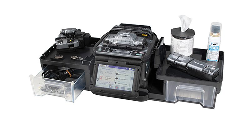 AFL Fujikura 90R Fusion Splicer in work tray