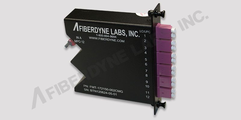 MPO-LC module which uses OM4 fiber type, 12 fibers