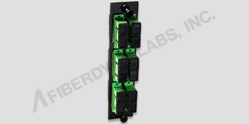 6 Position SC Panel, Pre-Loaded with 6 Duplex SC/APC SM Adapters